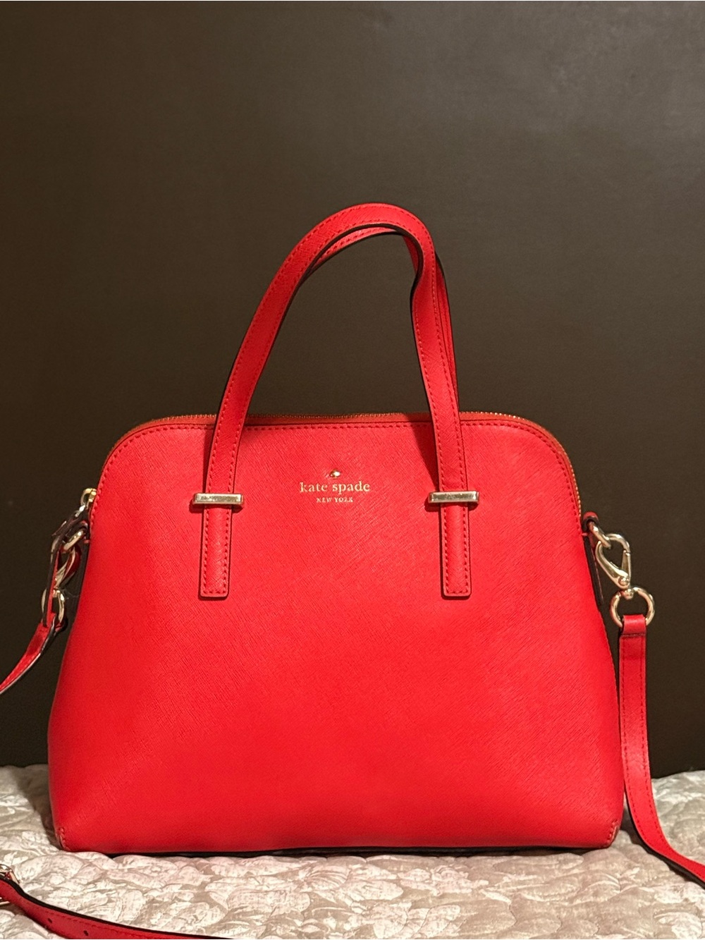 Kate Spade Cedar Street Maise Saffiano Leather Dome Satchel Bag